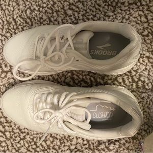 White leather Brooks Tennis Shoes